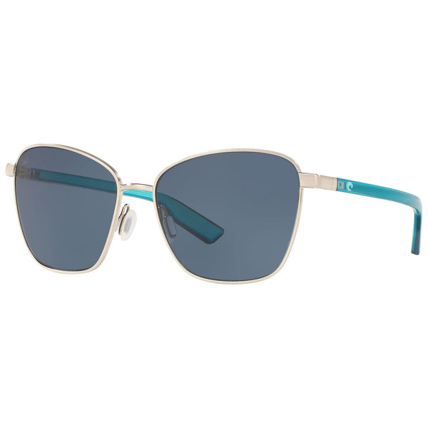 Costa del Mar Paloma Sunglasses in Brushed Silver with Gray 580p lenses