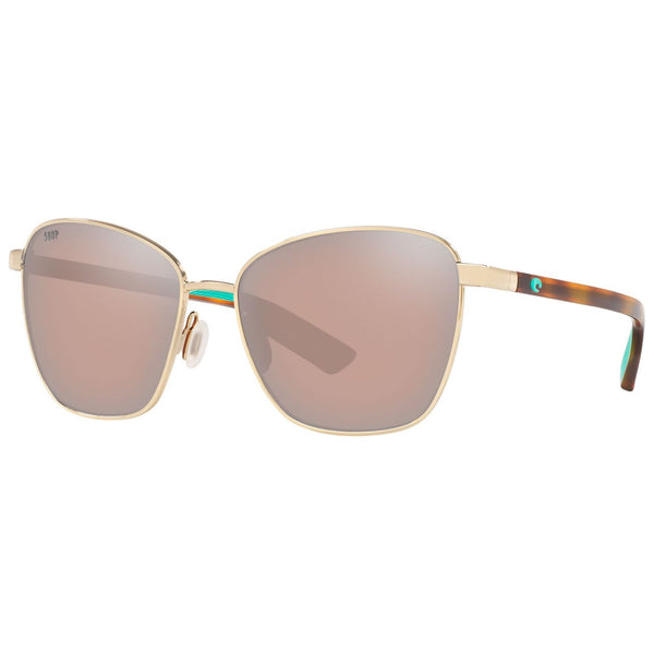 Costa del Mar Paloma Sunglasses in Shiny Gold with Copper-Silver Mirror 580p lenses