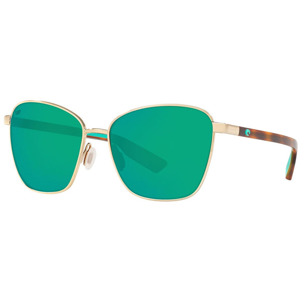 Costa del Mar Paloma Sunglasses in Shiny Gold with Green Mirror 580p lenses