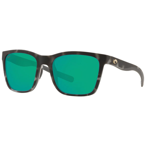 Costa del Mar Panga Sunglasses in Matte Gray Tortoiseshell with Green Mirror 580p lenses