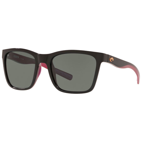 Costa del Mar Panga Sunglasses in Shiny Black Crystal Fuchsia with Gray 580g lenses
