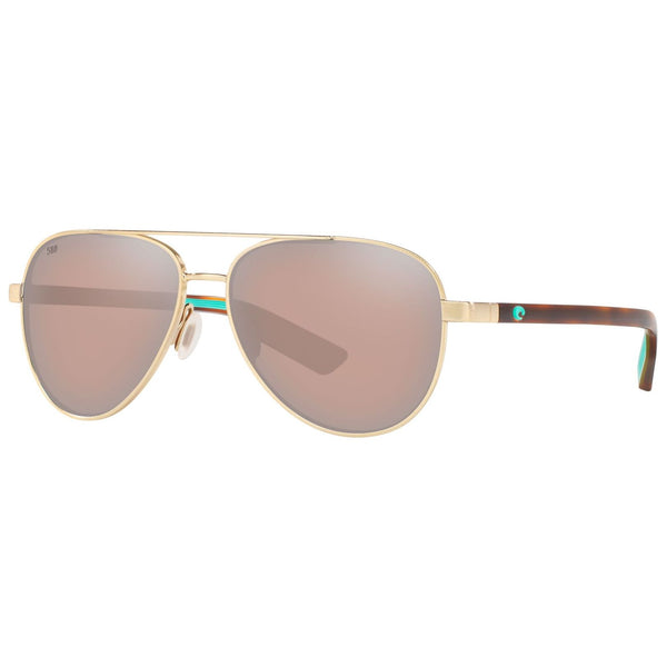 Costa del Mar Peli Sunglasses in Brushed Gold with Copper-Silver Mirror 580g lenses