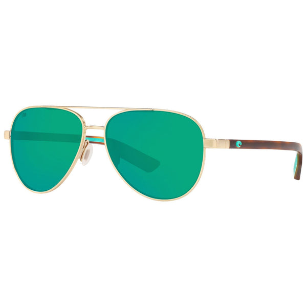 Costa del Mar Peli Sunglasses in Brushed Gold with Green Mirror 580g lenses