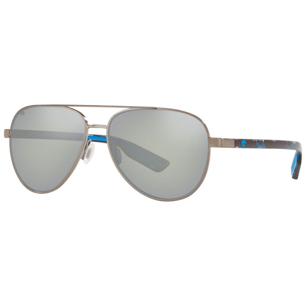 Costa del Mar Peli Sunglasses in Brushed Gunmetal Gray with Silver Mirror 580g lenses