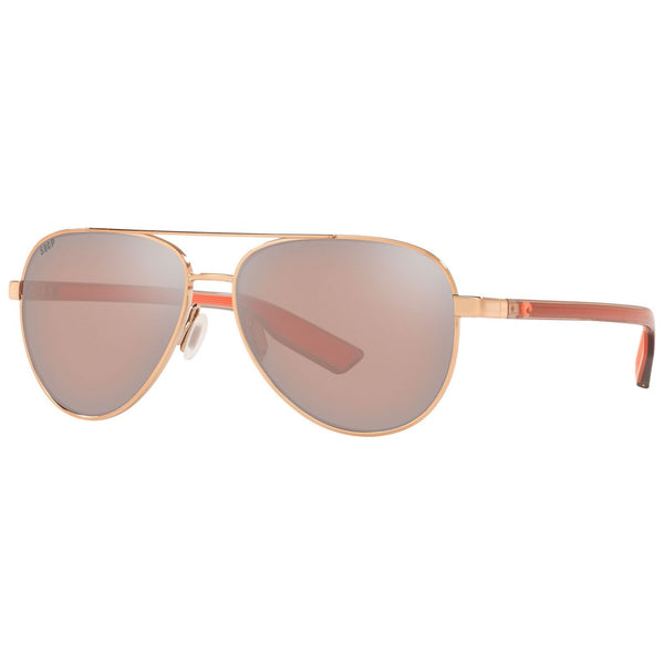 Costa del Mar Peli Sunglasses in Shiny Rose Gold with Copper-Silver Mirror 580p lenses
