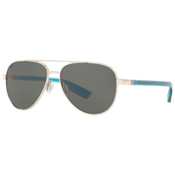 Costa del Mar Peli Sunglasses in Shiny Silver with Gray 580g lenses