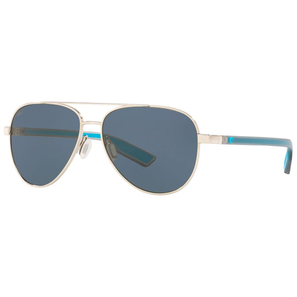 Costa del Mar Peli Sunglasses in Shiny Silver with Gray 580p lenses