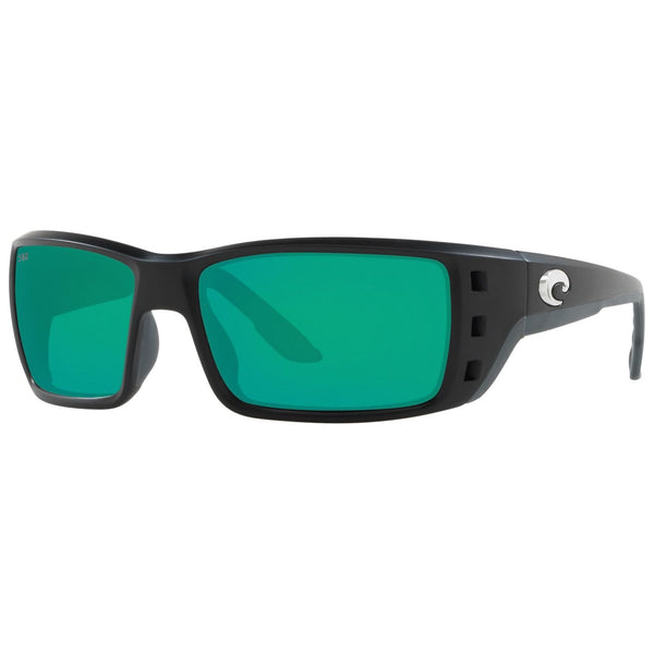 Costa del Mar Permit Sunglasses in Matte Black with Green Mirror 580g lenses