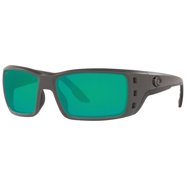 Costa del Mar Permit Sunglasses in Matte Gray with Green Mirror 580g lenses