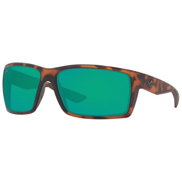 Costa del Mar Reefton Sunglasses in Matte Retro Tortoiseshell with Green Mirror 580g lenses