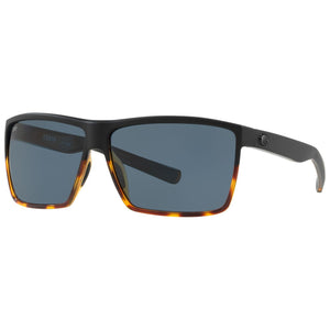 Costa del Mar Rincon Sunglasses in Matte Black and Shiny Tortoiseshell with Gray 580p lenses