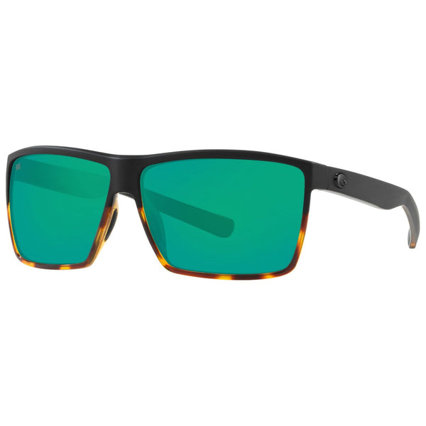 Costa del Mar Rincon Sunglasses in Matte Black and Shiny Tortoiseshell with Green Mirror 580g lenses