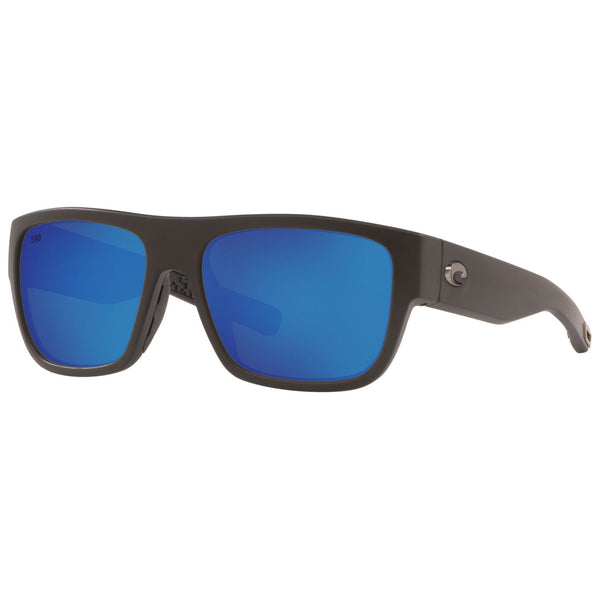 Costa del Mar Sampan Sunglasses in Matte Black with Blue Mirror 580g lenses