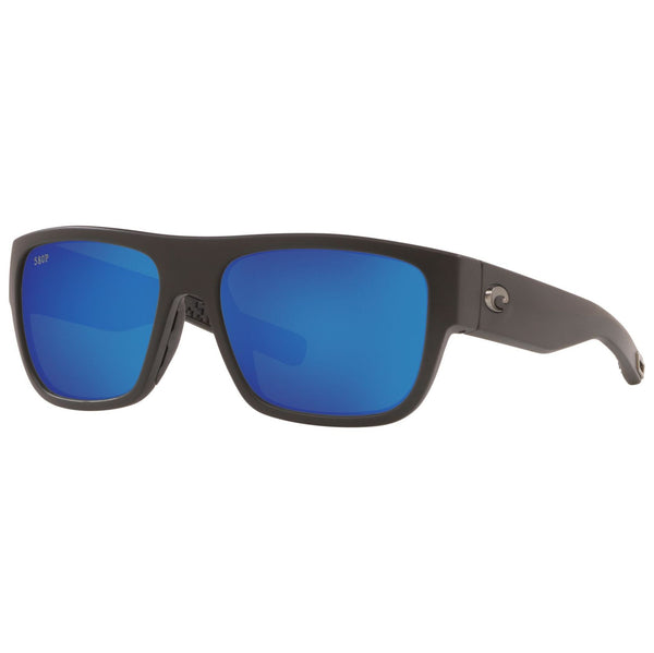 Costa del Mar Sampan Sunglasses in Matte Black with Blue Mirror 580p lenses
