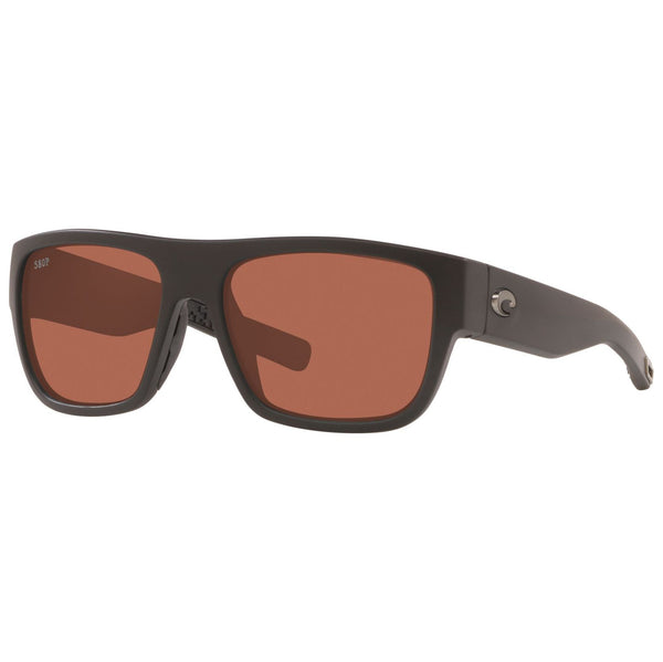 Costa del Mar Sampan Sunglasses in Matte Black with Copper 580p lenses