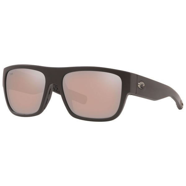 Costa del Mar Sampan Sunglasses in Matte Black with Copper Silver Mirror 580g lenses