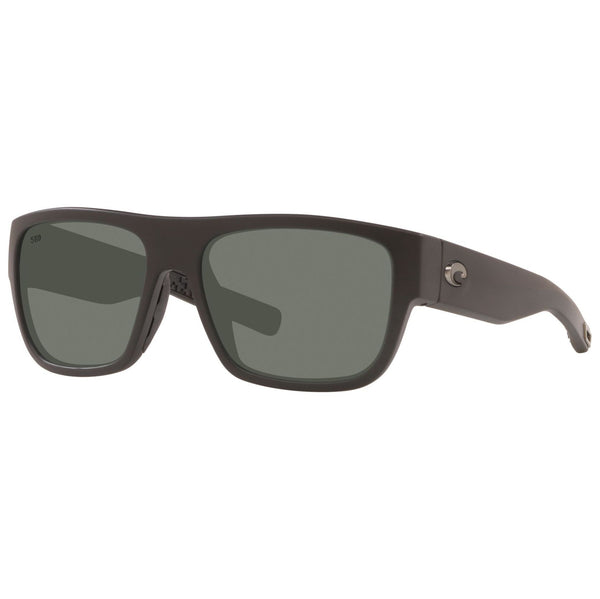 Costa del Mar Sampan Sunglasses in Matte Black with Gray 580g lenses