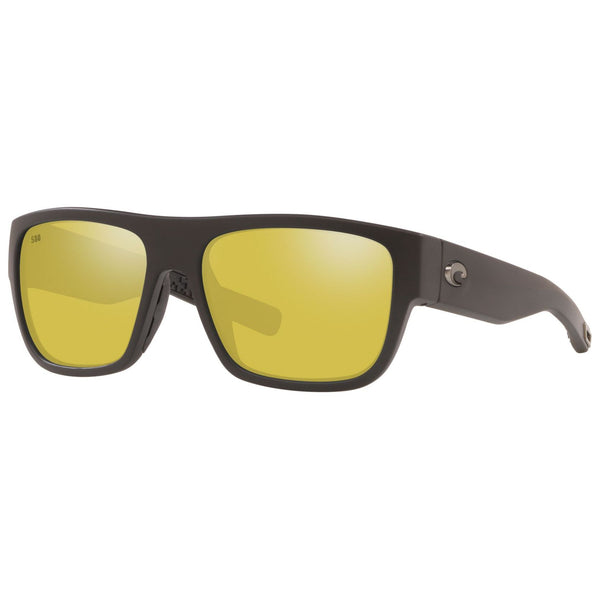 Costa del Mar Sampan Sunglasses in Matte Black with Sunrise Silver Mirror 580g lenses