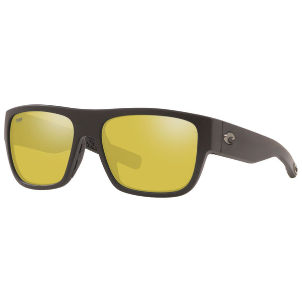 Costa del Mar Sampan Sunglasses in Matte Black with Sunrise Silver Mirror 580p lenses