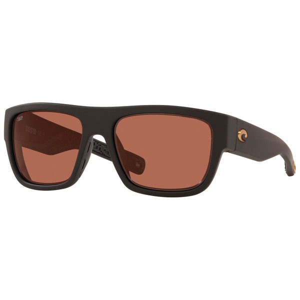 Costa del Mar Sampan Sunglasses in Matte Black with Ultra Copper 580p lenses