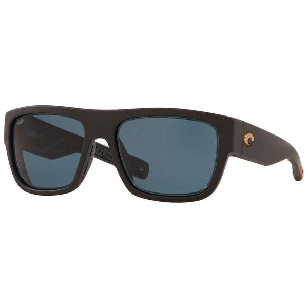 Costa del Mar Sampan Sunglasses in Matte Black Ultra with Gray 580p lenses
