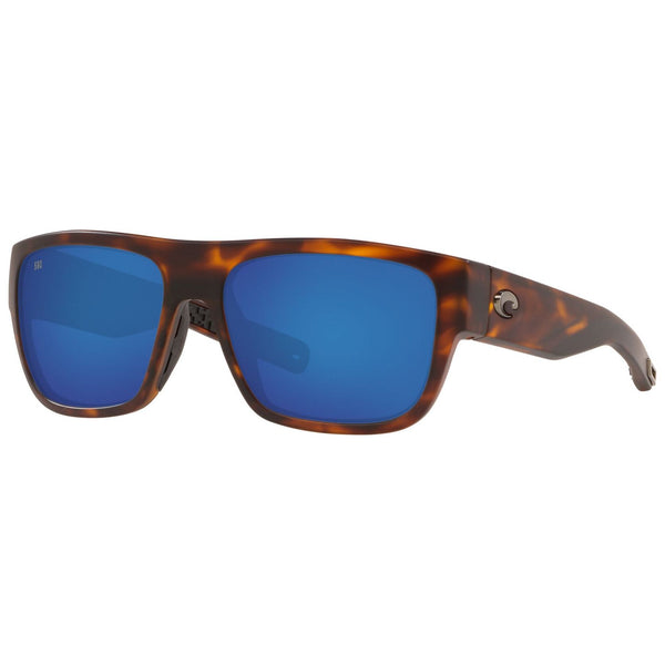 Costa del Mar Sampan Sunglasses in Matte Tortoiseshell with Blue Mirror 580g lenses