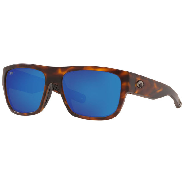 Costa del Mar Sampan Sunglasses in Matte Tortoiseshell with Blue Mirror 580p lenses
