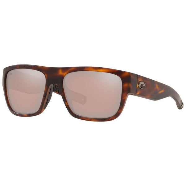 Costa del Mar Sampan Sunglasses in Matte Tortoiseshell with Copper Silver Mirror 580g lenses