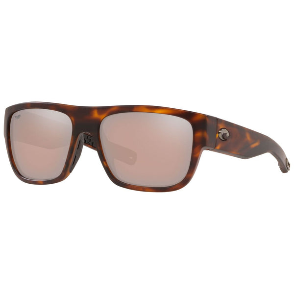Costa del Mar Sampan Sunglasses in Matte Tortoiseshell with Copper Silver Mirror 580p lenses