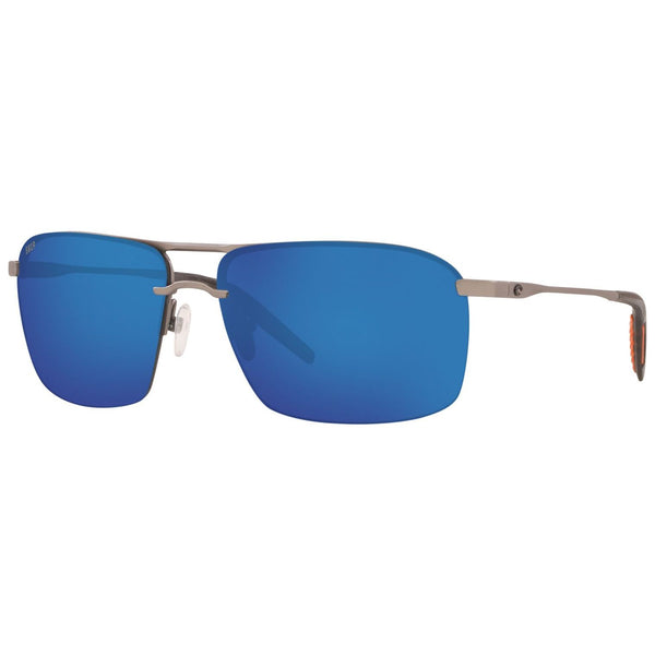 Costa del Mar Skimmer Sunglasses in Matte Silver with Blue Mirror 580p lenses