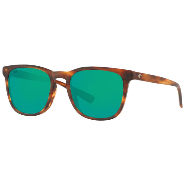 Costa del Mar Sullivan Sunglasses in Matte Tortoiseshell with Green Mirror 580g lenses