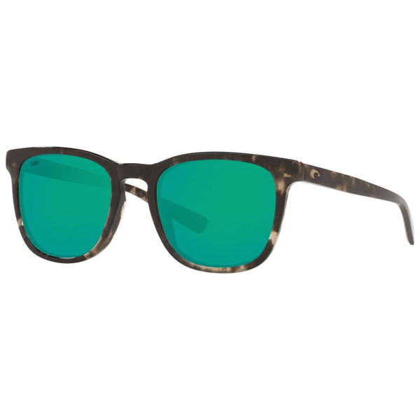 Costa del Mar Sullivan Sunglasses in Shiny Black Kelp with Green Mirror 580g lenses