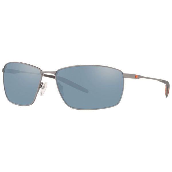 Costa del Mar Turret Sunglasses in Matte Silver with Gray-Silver Mirror 580p lenses