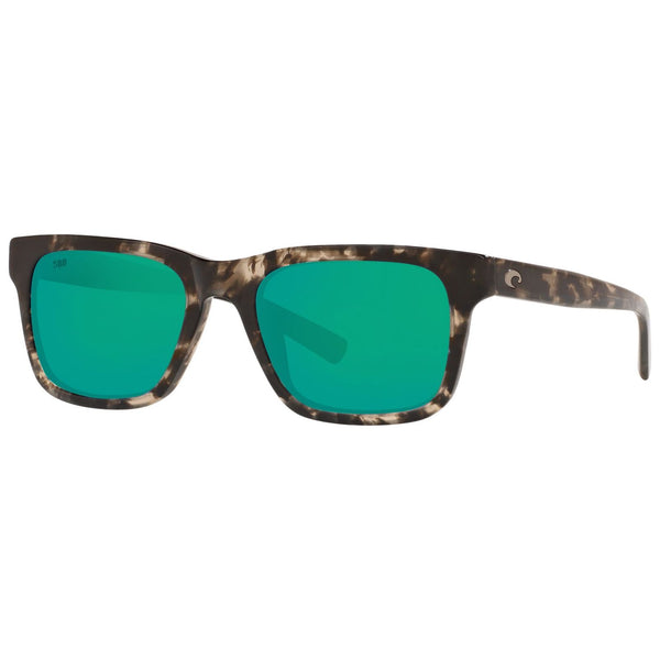 Costa del Mar Tybee Sunglasses in Shiny Black Kelp with Green Mirror 580g lenses