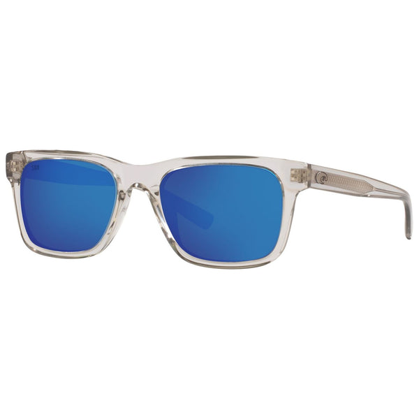 Costa del Mar Tybee Sunglasses in Shiny Light Gray Crystal with Blue Mirror 580g lenses